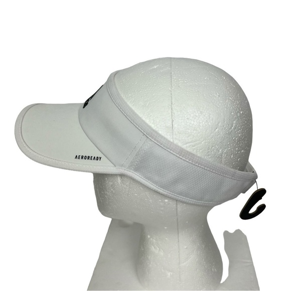 adidas Men’s  Aeroready Golf Visor Adjustable Fit Sticky Tab White/Black Letter - Picture 4 of 11